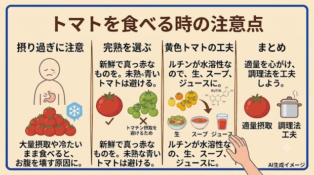 トマトを食べる時の注意点