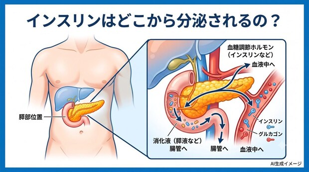 インスリンはどこから分泌されるの？