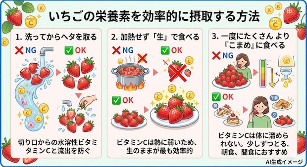 いちごの栄養を効率的に摂る方法