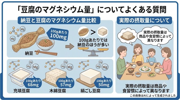「豆腐のマグネシウム量」についてよくある質問