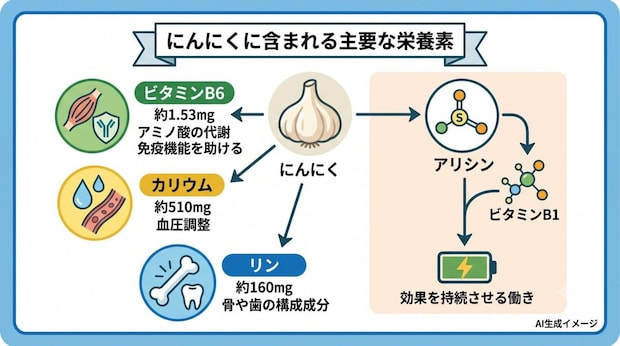 ビタミンB1以外のにんにくに含まれる栄養素