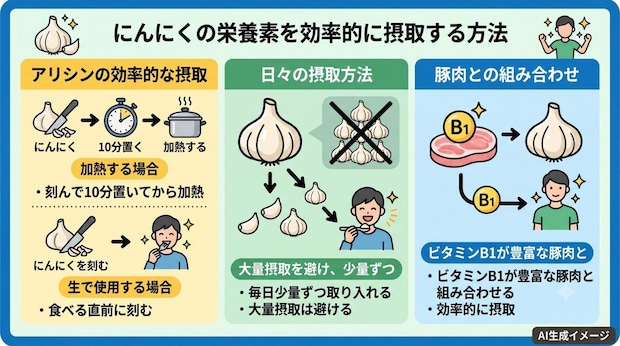 にんにくの栄養素を効率的に摂取する方法