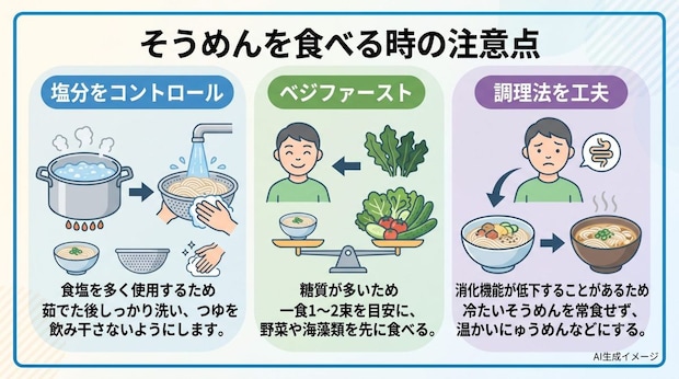 そうめんを食べる時の注意点