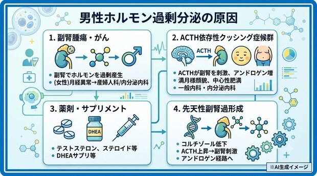 男性ホルモンが過剰分泌される原因