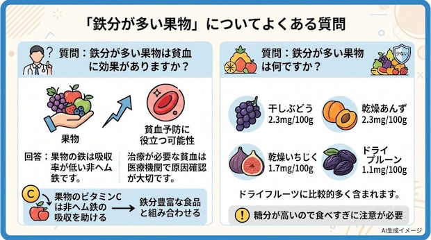 「鉄分が多い果物」についてよくある質問