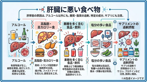 肝臓に悪い食べ物