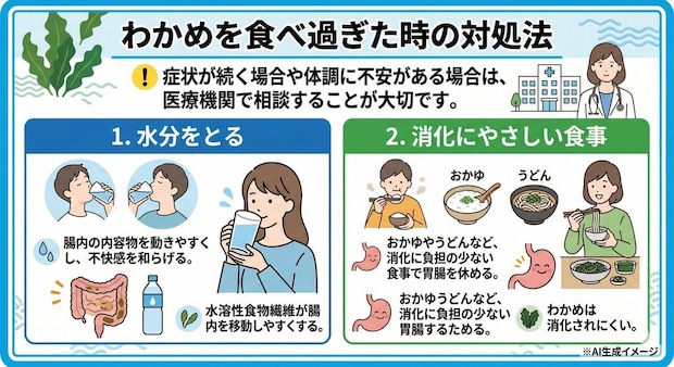 わかめを食べ過ぎた時の対処法