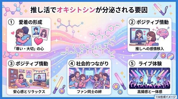 推し活をするとオキシトシンが分泌される要因