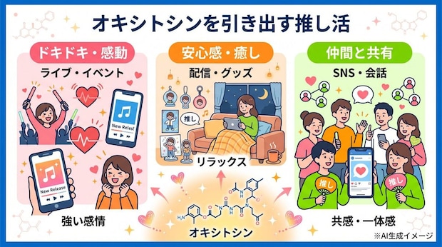 どんな推し活をするとオキシトシンが多く分泌される?