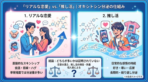 オキシトシンが多く分泌されるのは「リアルな恋愛」と「推し活」どっち?