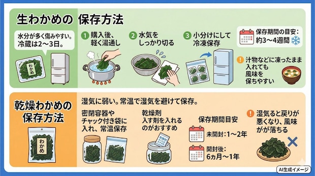 わかめの保存方法