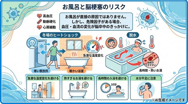 お風呂が原因で脳梗塞を発症することはあるの?