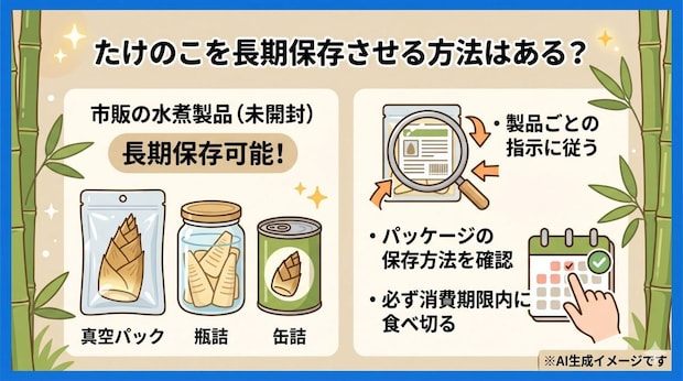 たけのこを長期保存させる方法はある？