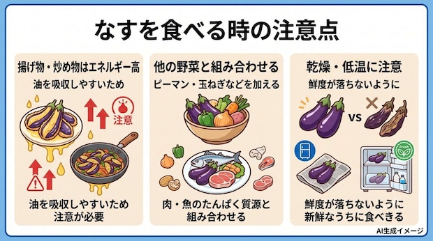 なすを食べる時の注意点はある?