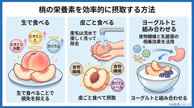 桃の栄養素を効率的に摂取する方法