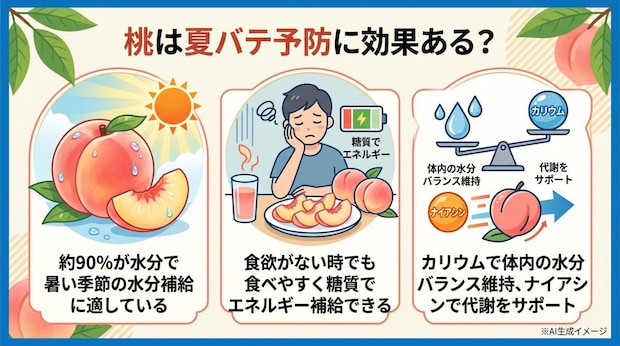 桃は夏バテ予防に効果ある?
