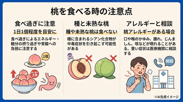 桃を食べる時の注意点