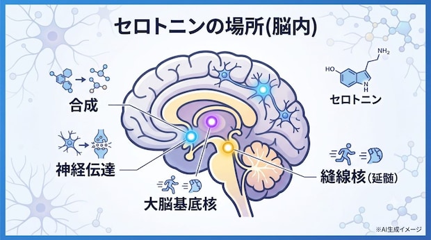 セロトニンはどこから分泌されるの?