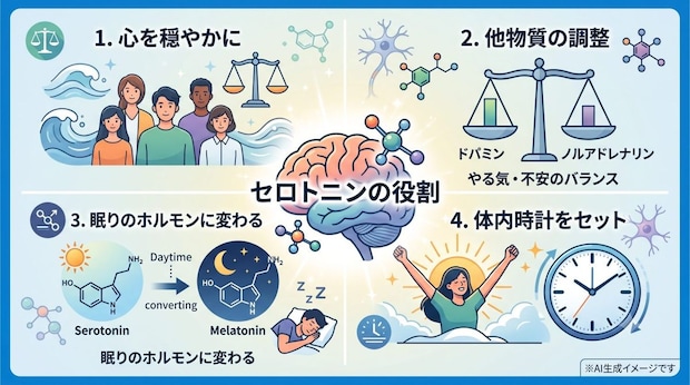 セロトニンの働き(役割)