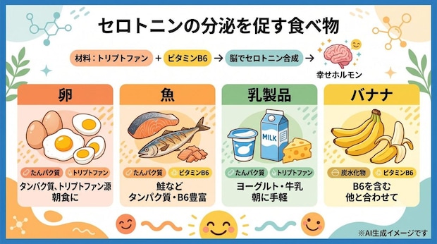 セロトニンの分泌を促す食べ物