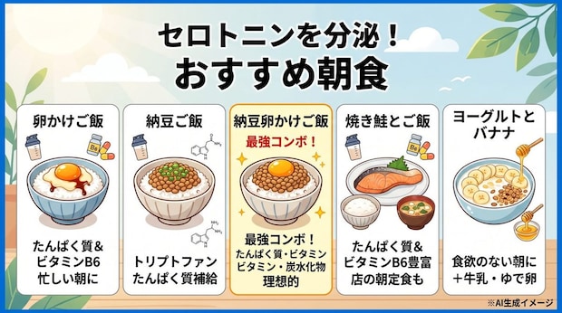 セロトニンを分泌させるためにおすすめの朝食