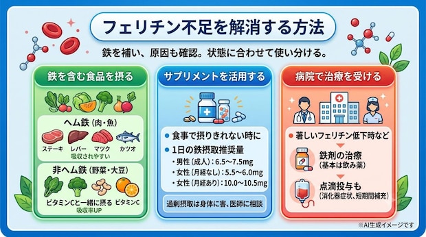 フェリチン不足を解消する方法