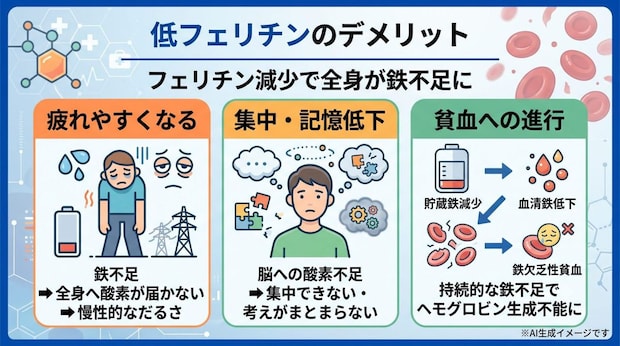 フェリチンが少ないとどんなデメリットがある?