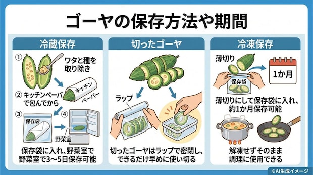 ゴーヤの保存方法や期間