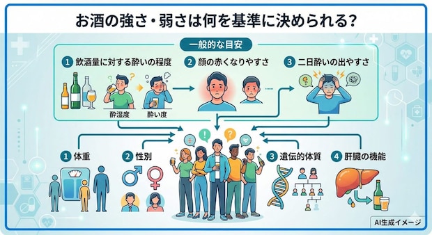 お酒の強さ・弱さは何を基準に決められる?