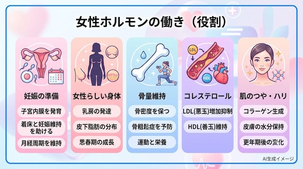 女性ホルモンの働き(役割)