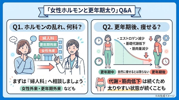 「女性ホルモンと更年期太り」についてよくある質問