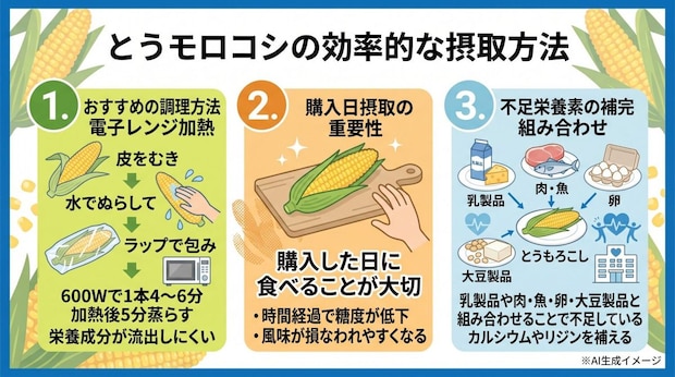 とうもろこしの効率的な摂取方法