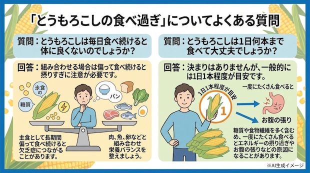 「とうもろこしの食べ過ぎ」についてよくある質問