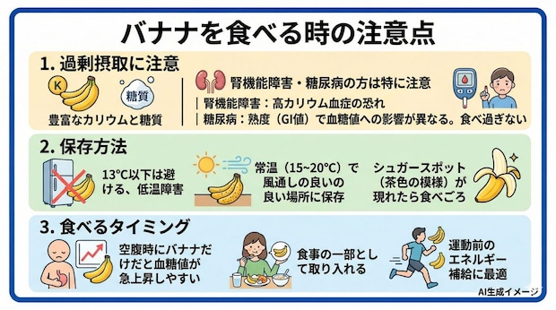 バナナを食べる時の注意点