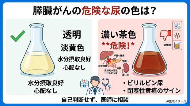 膵臓がんを疑う危険な尿の色は「透明」と「濃い茶色」どっち？