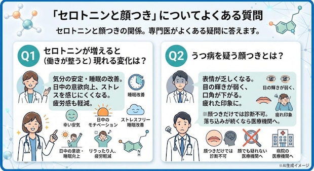 「セロトニンと顔つき」についてよくある質問