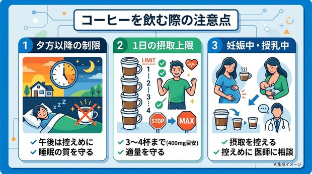 コーヒーを飲む際の注意点