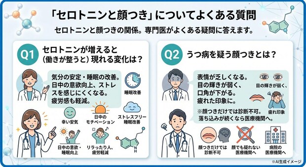「セロトニンと顔つき」についてよくある質問
