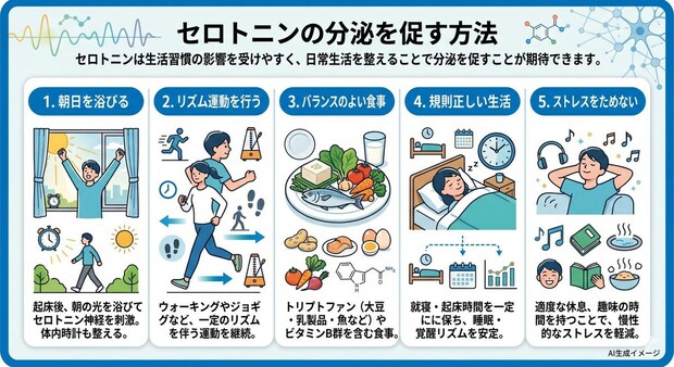 セロトニンの分泌を促す方法