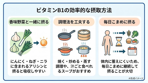ビタミンB1の効率的な摂取方法