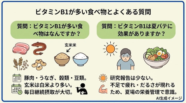 「ビタミンB1が多い食べ物」についてよくある質問