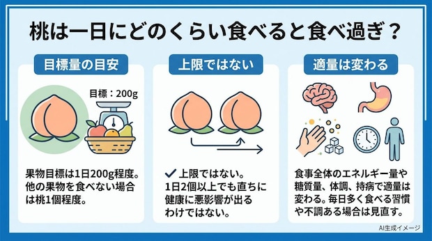 桃は一日にどのくらい食べると食べ過ぎ?