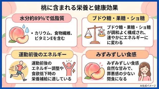 桃に含まれる栄養と健康効果