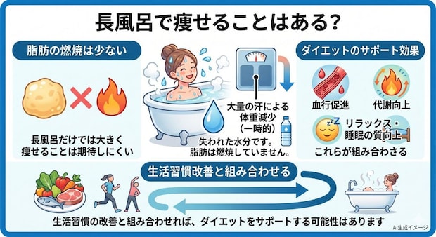 長風呂で瘦せることはある？