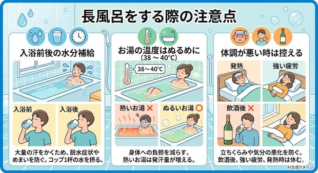 長風呂をする際の注意点