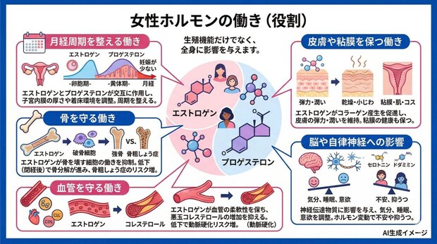 女性ホルモンの働き(役割)