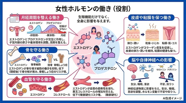 女性ホルモンの働き(役割)