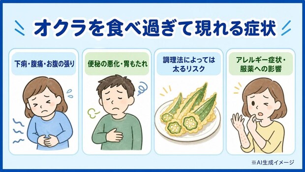 オクラを食べ過ぎて現れる症状