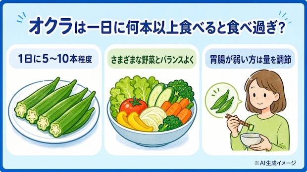 オクラは一日に何本以上食べると食べ過ぎ?