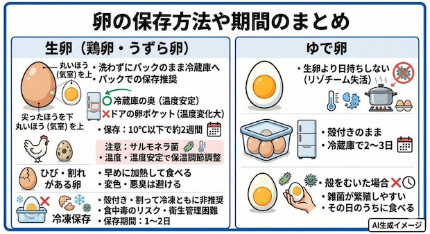 卵の保存方法